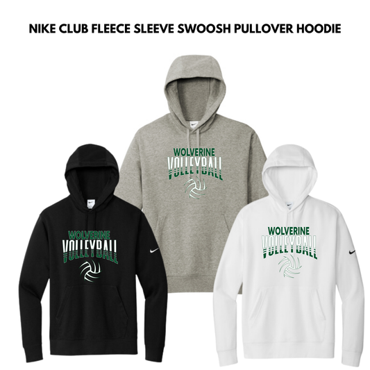 EM Nike Club Fleece Sleeve Swoosh Pullover Hoodie- VOLLEYBALL
