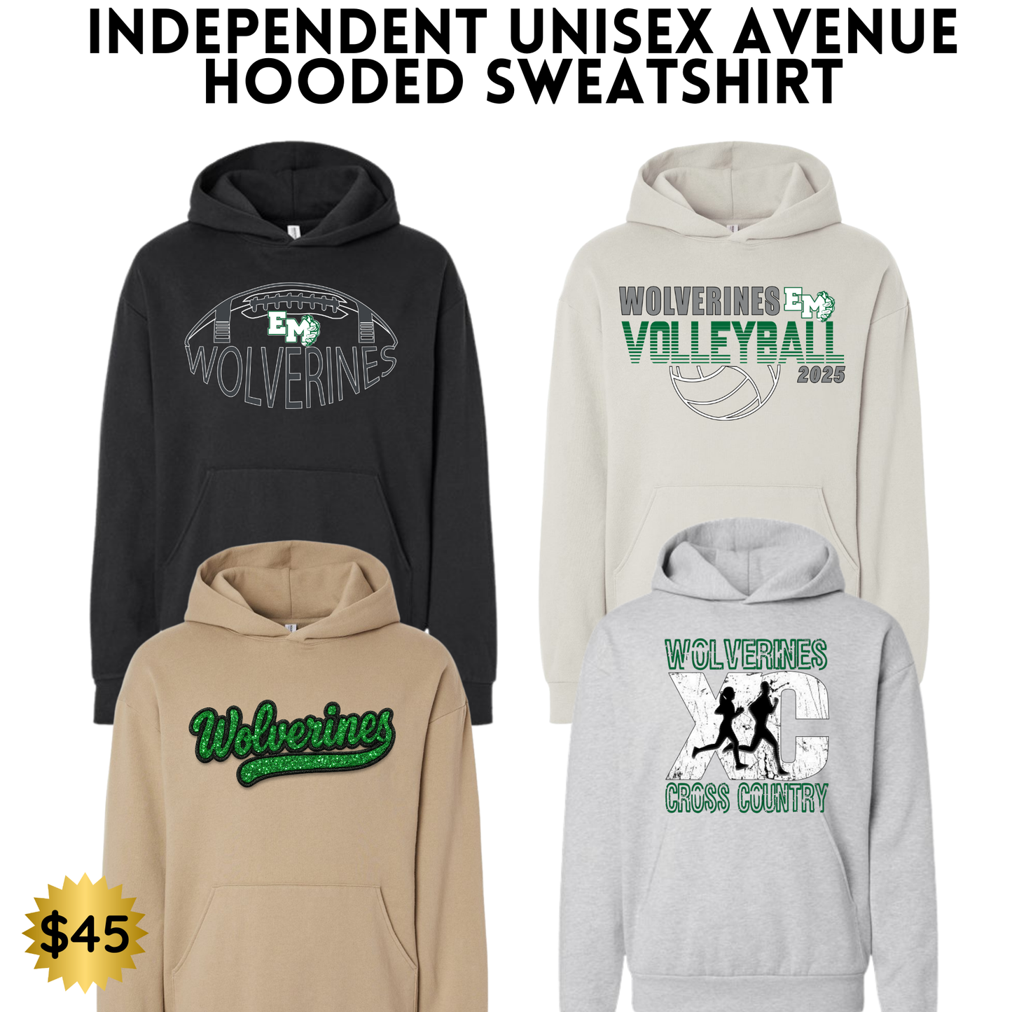 EMAYS25 Independent Unisex Avenue Hooded Sweatshirt