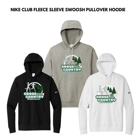 EM Nike Club Fleece Sleeve Swoosh Pullover Hoodie- CROSS COUNTRY