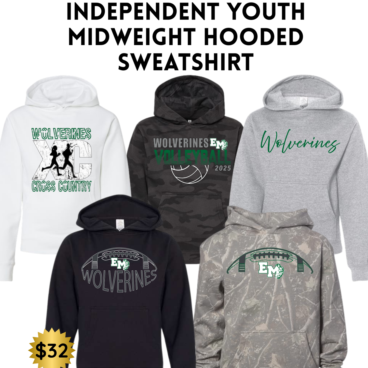 EMAYS25 Youth Midweight Hooded Sweatshirt