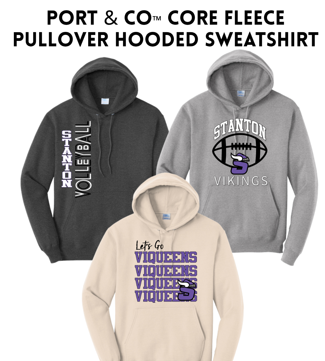 SB26 PC78H Port & Co™ Core Fleece Pullover Hooded Sweatshirt