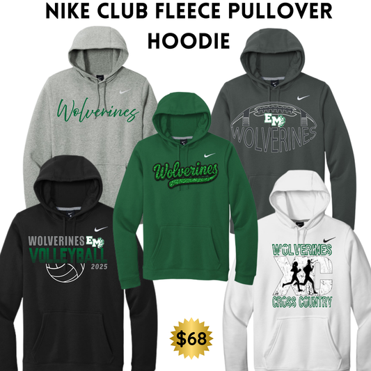 EMAYS25 Nike Men's Club Fleece Sleeve Swoosh Pullover Hoodie