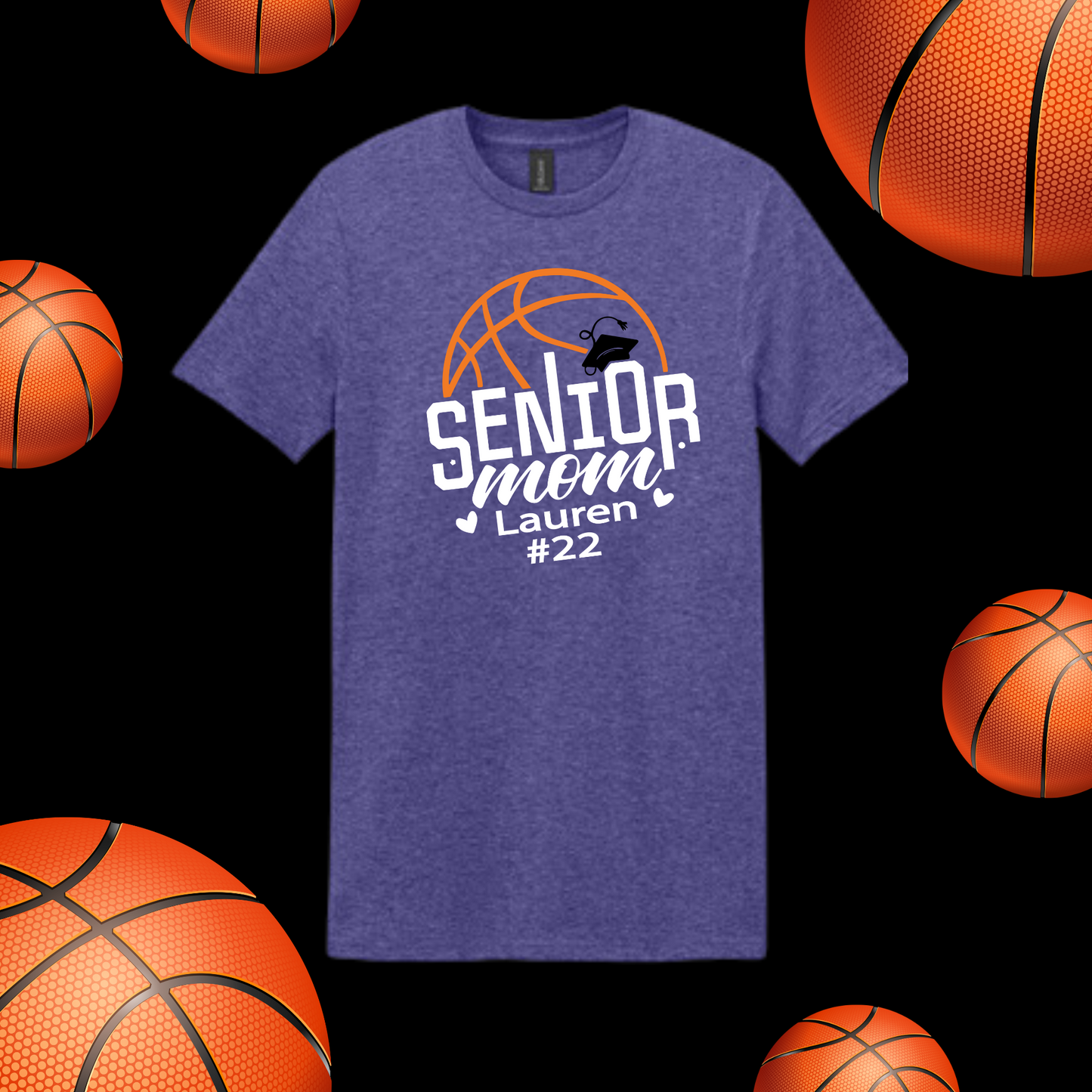 SM Stanton Senior Mom Basketball  Shirt -Gildan Softstyle Purple