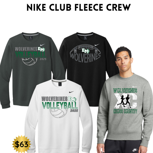 EMAYS25 Nike Unisex Club Fleece Sleeve Swoosh Crewneck