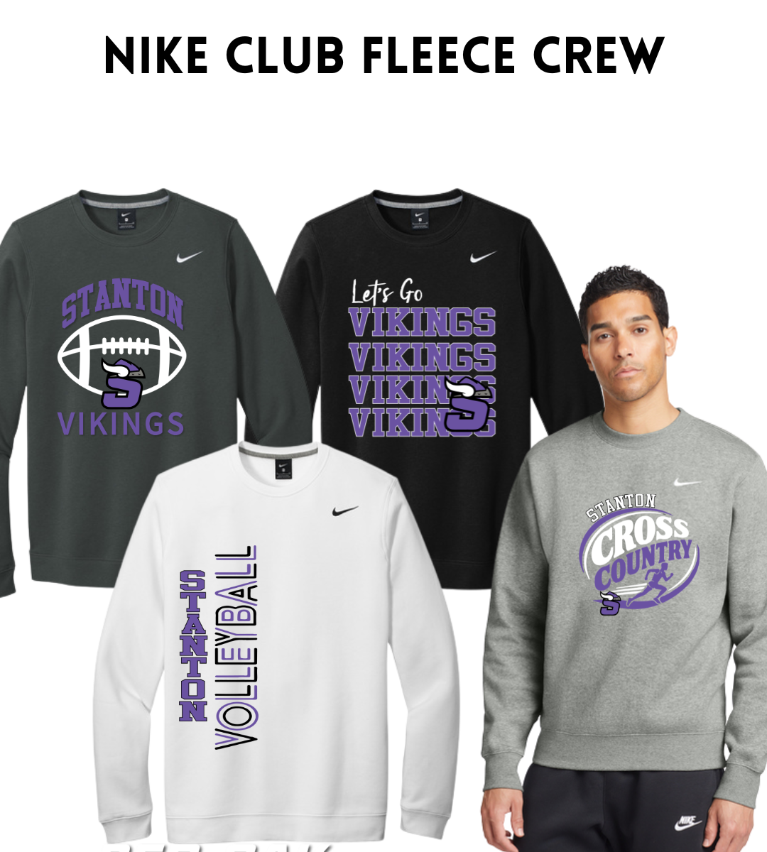 SB26 NKFD9863 Nike Club Fleece Sleeve Swoosh Crew