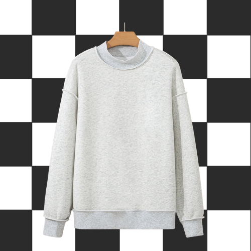 Reversible Mockneck Sweatshirt - Heather Grey