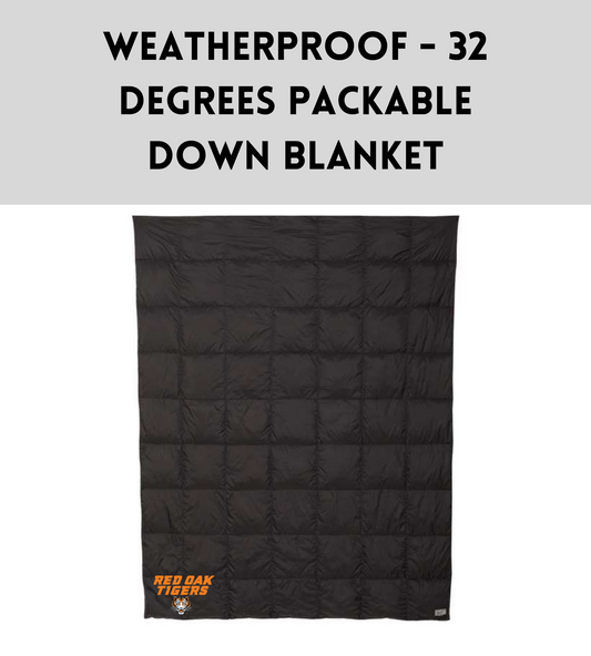 ROSOFT24 Weatherproof - 32 Degrees Packable Down Blanket - Black