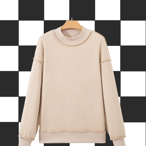 Reversible Mockneck Sweatshirt - Apricot