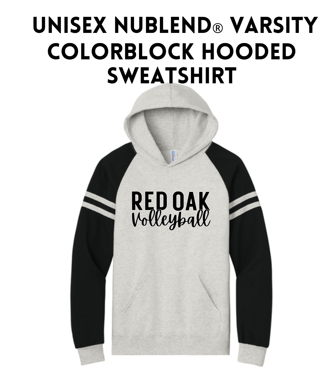 ROVB26 97C Jerzees® Unisex NuBlend® Varsity Colorblock Hooded Sweatshirt