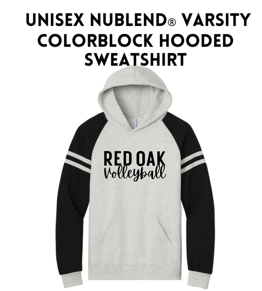 ROVB26 97C Jerzees® Unisex NuBlend® Varsity Colorblock Hooded Sweatshirt