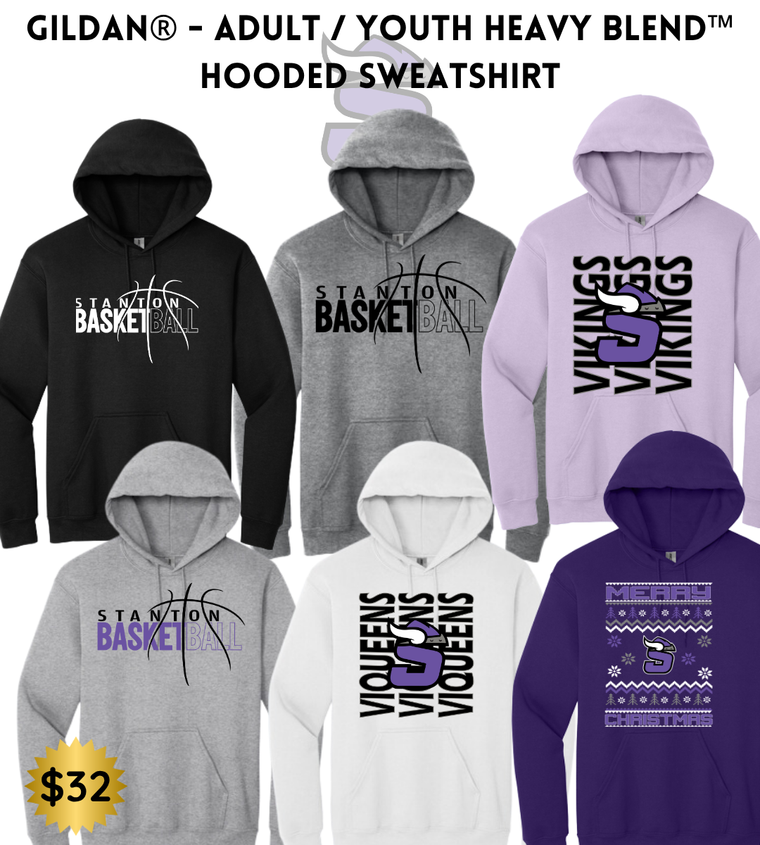 STBB2526 Gildan Hoodie YOUTH - ADULT