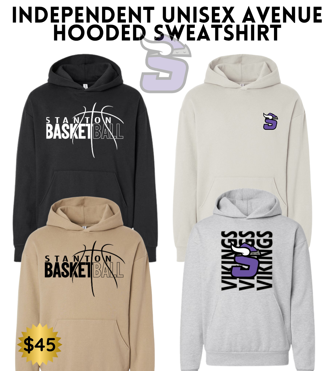 STBB2526 Independent Unisex Avenue Hooded Sweatshirt