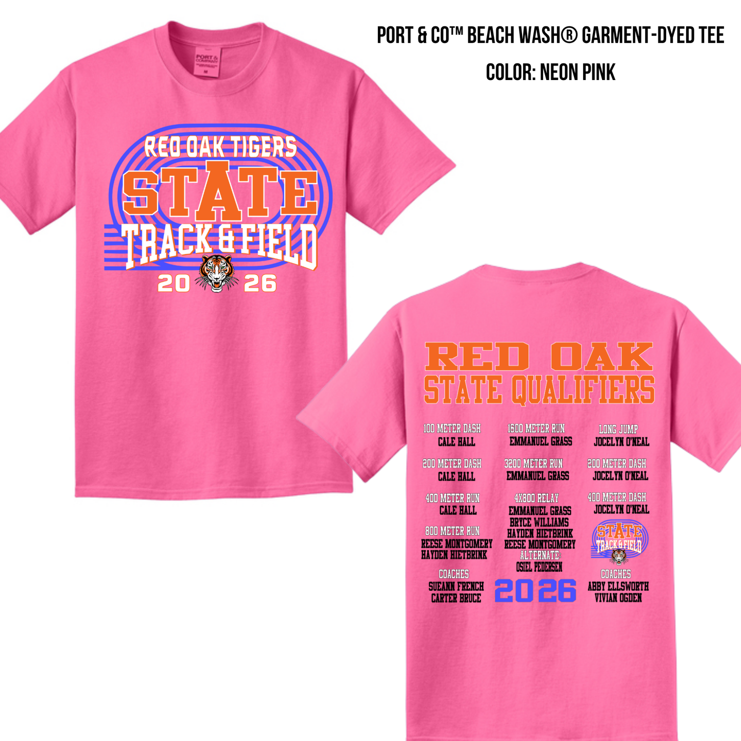 ROST26 Beach Wash T-Shirt - Glacier, Neon Pink, Coal Color Options
