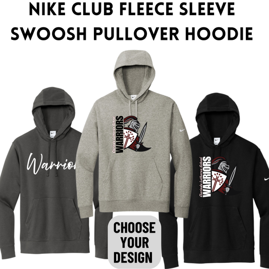 CL26 NKDR1499 Nike Club Fleece Sleeve Swoosh Pullover Hoodie