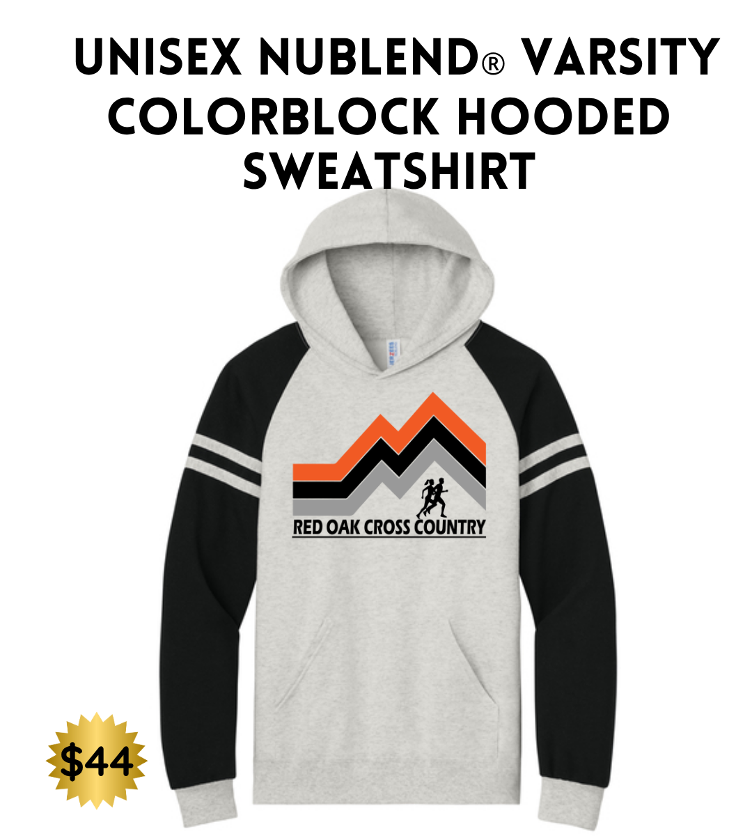 ROCC25 Jerzees® Unisex NuBlend® Varsity Colorblock Hooded Sweatshirt