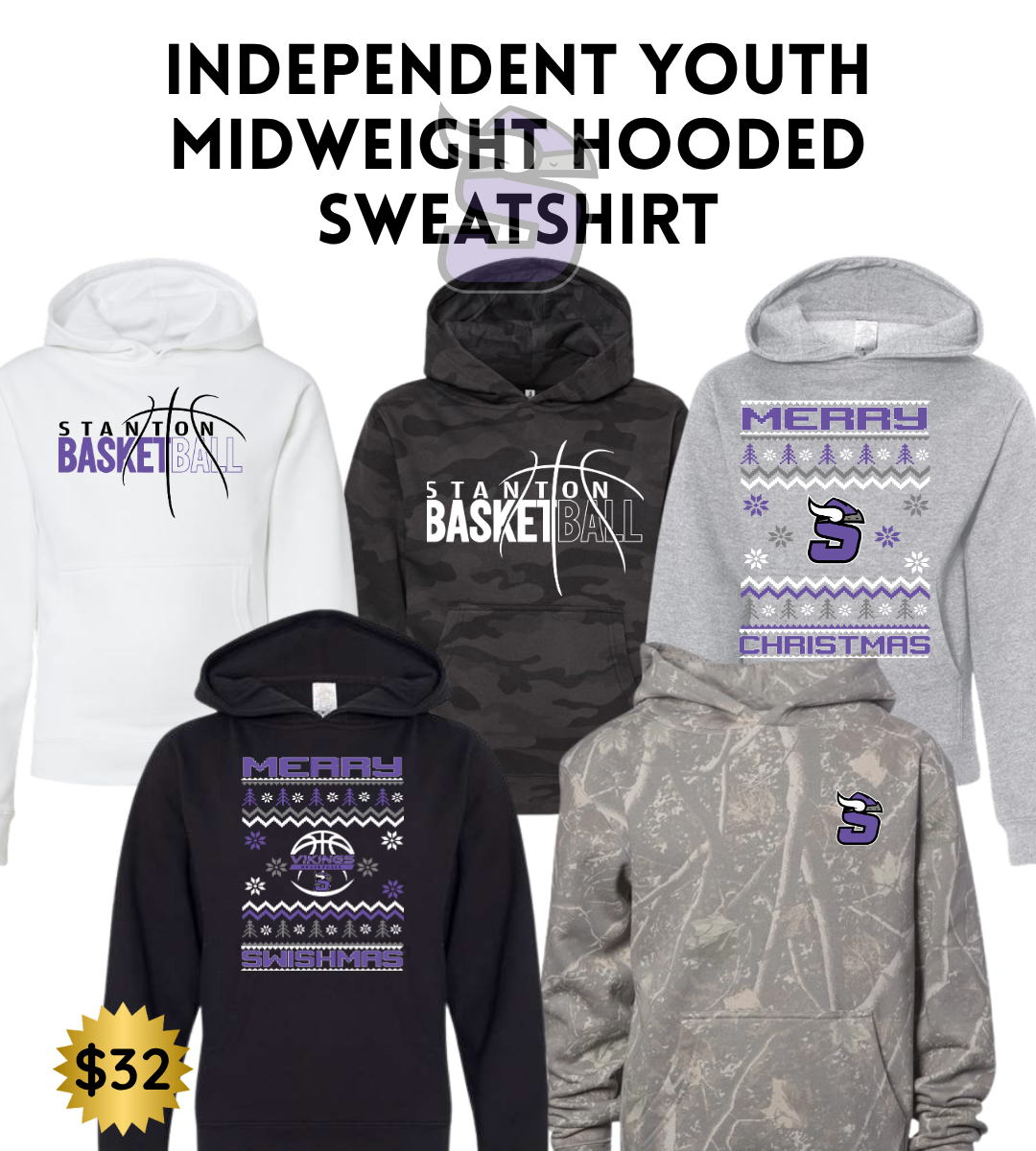 STBB2526 Youth Midweight Hooded Sweatshirt