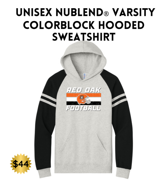 ROFB25 Jerzees® Unisex NuBlend® Varsity Colorblock Hooded Sweatshirt