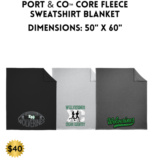 EMAYS25 Port & Co™ Oversized Core Fleece Sweatshirt Blanket