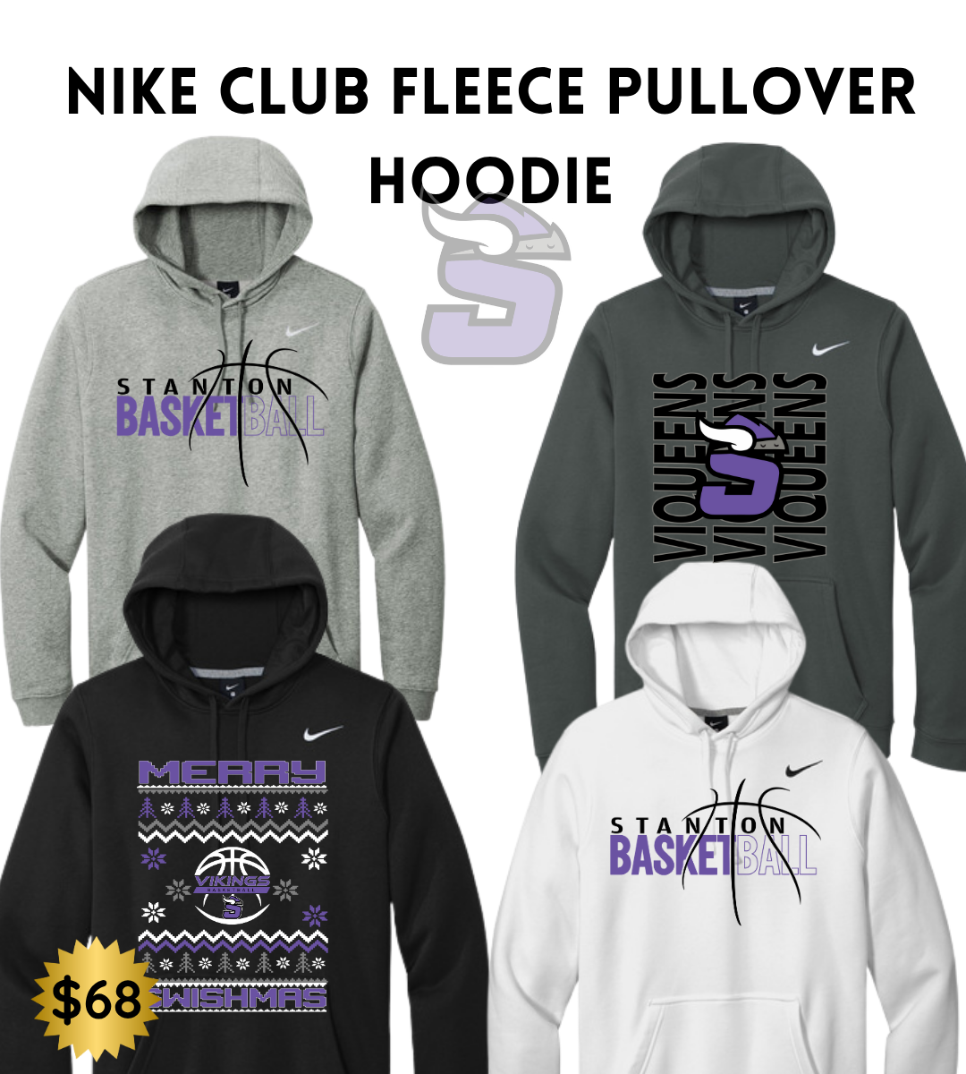 STBB2526 Nike Men's Club Fleece Sleeve Swoosh Pullover Hoodie