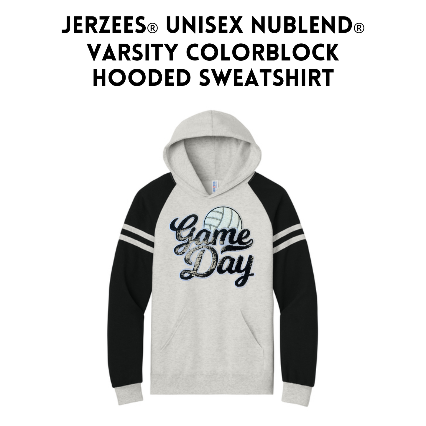 GDC Jerzees® Unisex NuBlend® Varsity Colorblock Hooded Sweatshirt