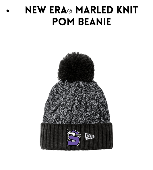 SB26 New Pom Era Beanie - Grey and Black