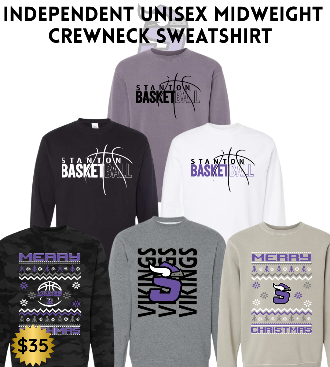 STBB2526 Independent Unisex Midweight Crewneck Sweatshirt