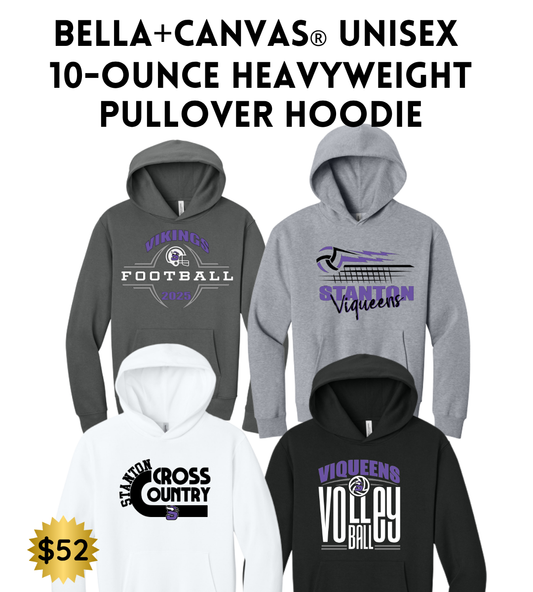 SB25 BELLA+CANVAS® Unisex 10-Ounce Heavyweight Pullover Hoodie