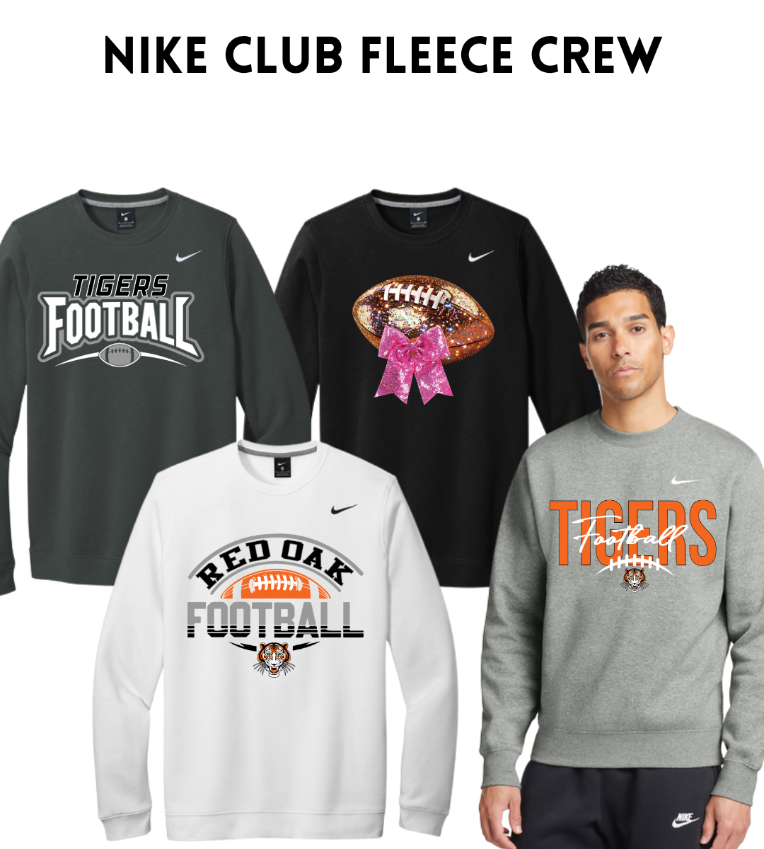 ROFB26 NKFD9863 Nike Club Fleece Sleeve Swoosh Crew