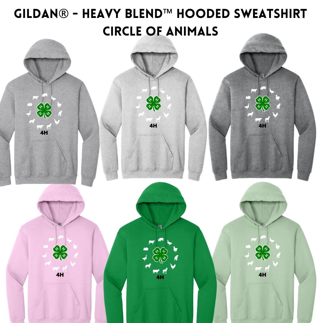 4-H Gildan® - Heavy Blend™ Hooded Sweatshirt Circle Of Animals