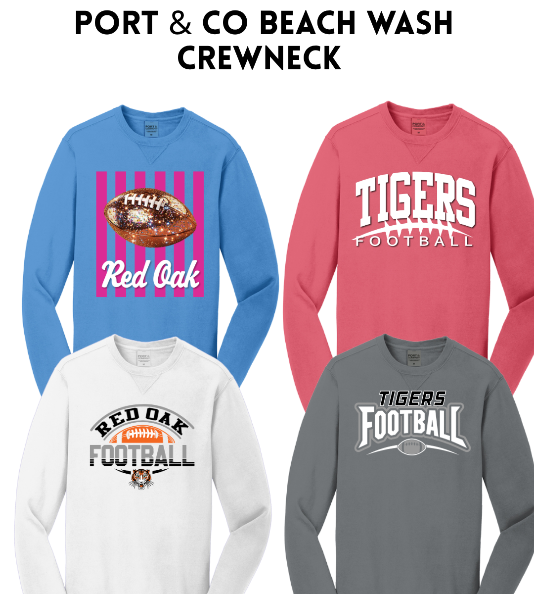 ROFB26 PC098 Port & Co™ Beach Wash® Garment-Dyed Crewneck Sweatshirt