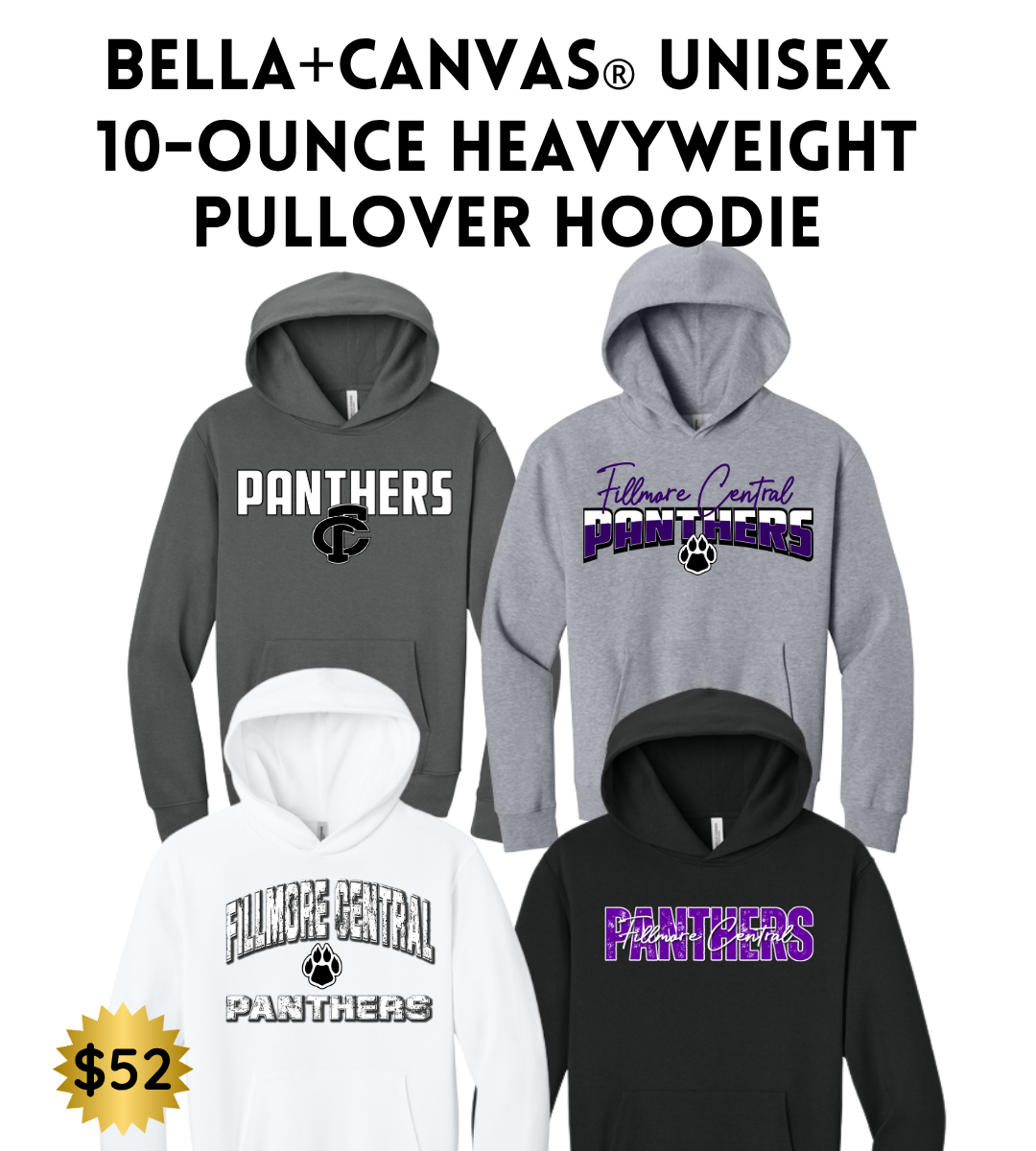 FCP BELLA+CANVAS® Unisex 10-Ounce Heavyweight Pullover Hoodie