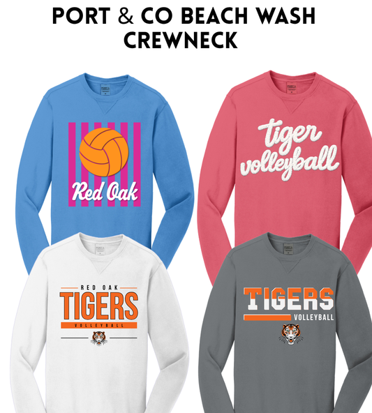 ROVB26 PC098 Port & Co™ Beach Wash® Garment-Dyed Crewneck Sweatshirt