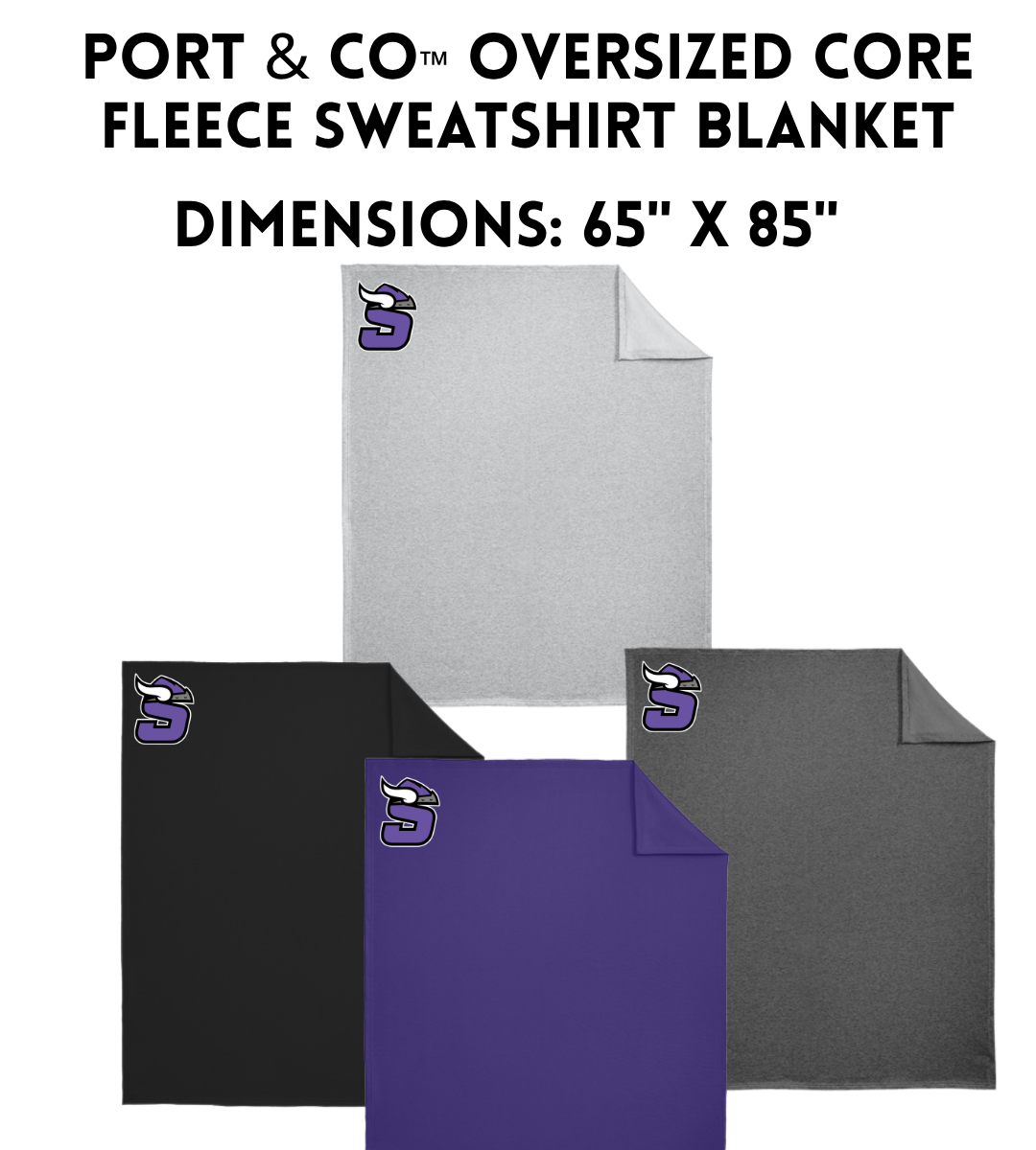 SB26 BP79 Port & Co™ Oversized Core Fleece Sweatshirt Blanket