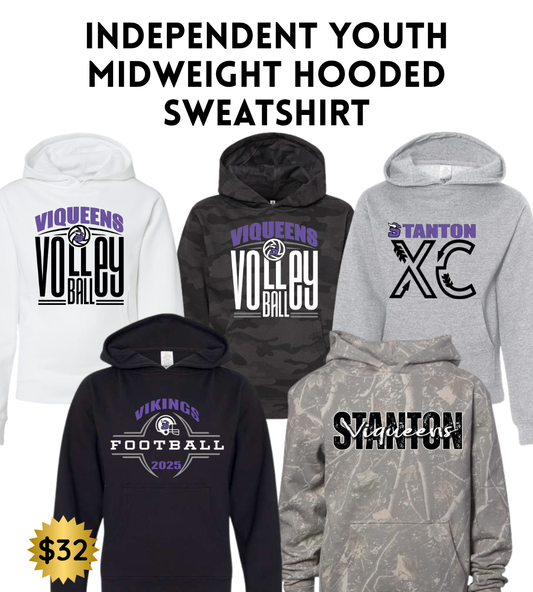 SB25 Youth Midweight Hooded Sweatshirt