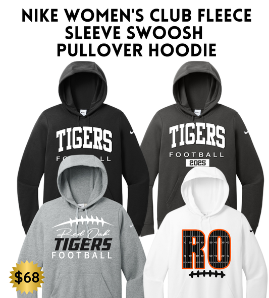 ROFB25 Nike Women's Club Fleece Sleeve Swoosh Pullover Hoodie