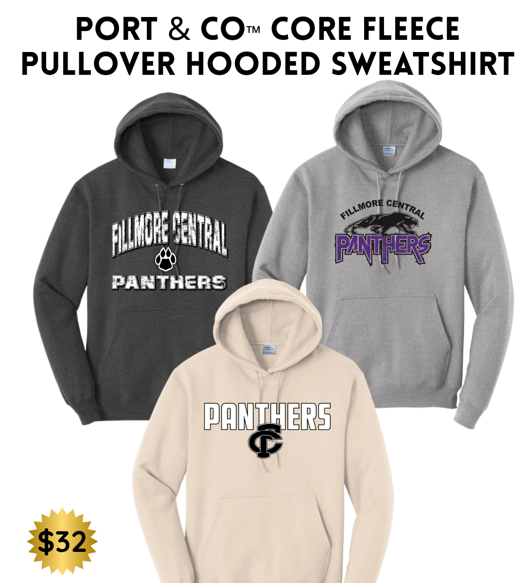 FCP Port & Co™ Core Fleece Pullover Hooded Sweatshirt