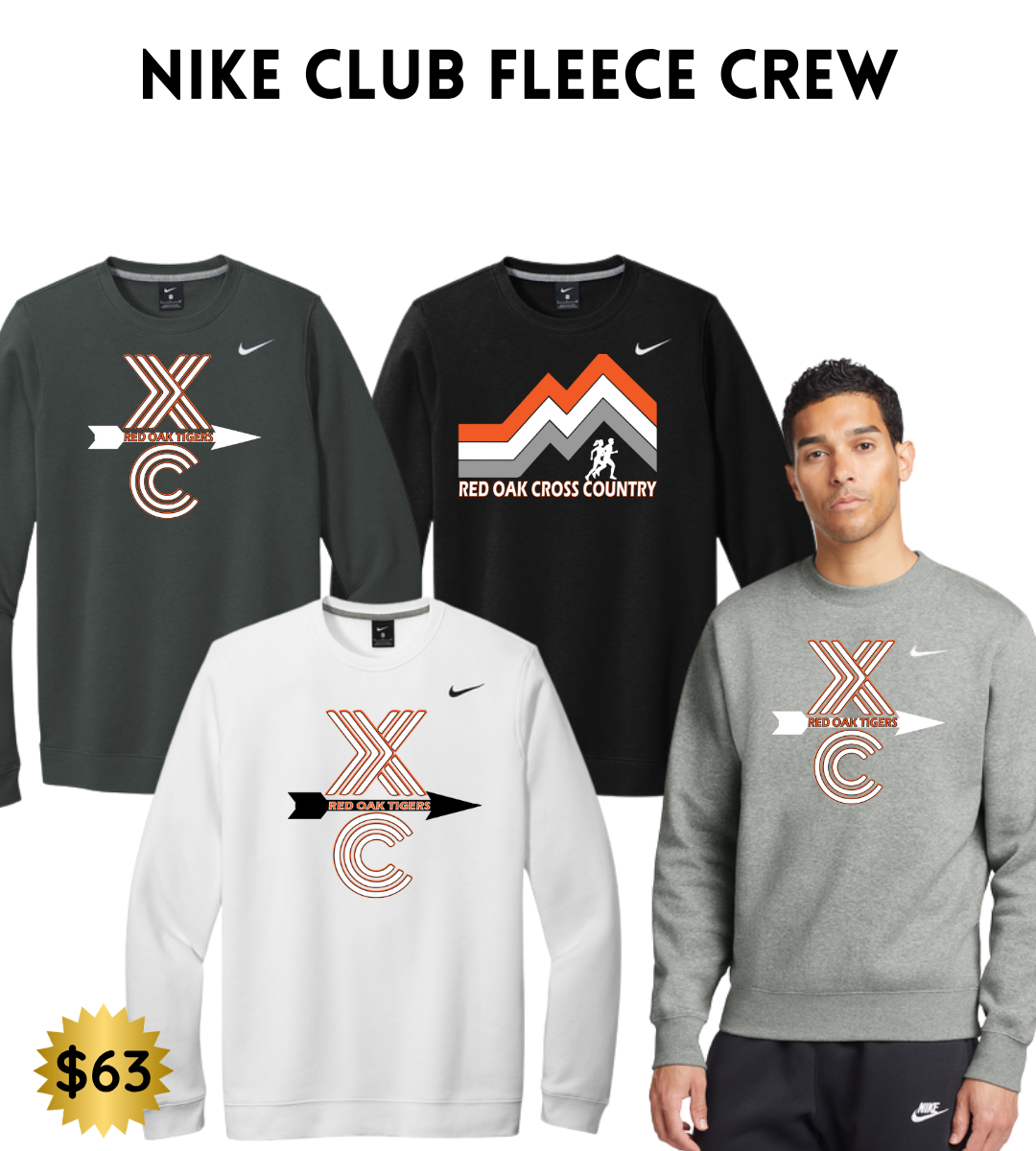 ROCC25 Nike Unisex Club Fleece Sleeve Swoosh Crewneck