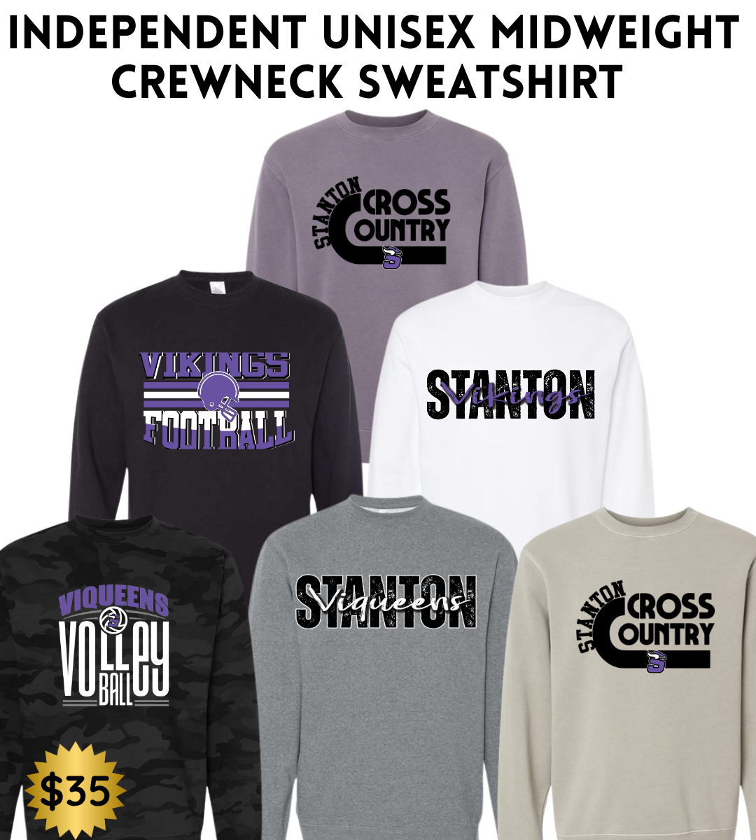 SB25 Unisex Midweight Crewneck Sweatshirt