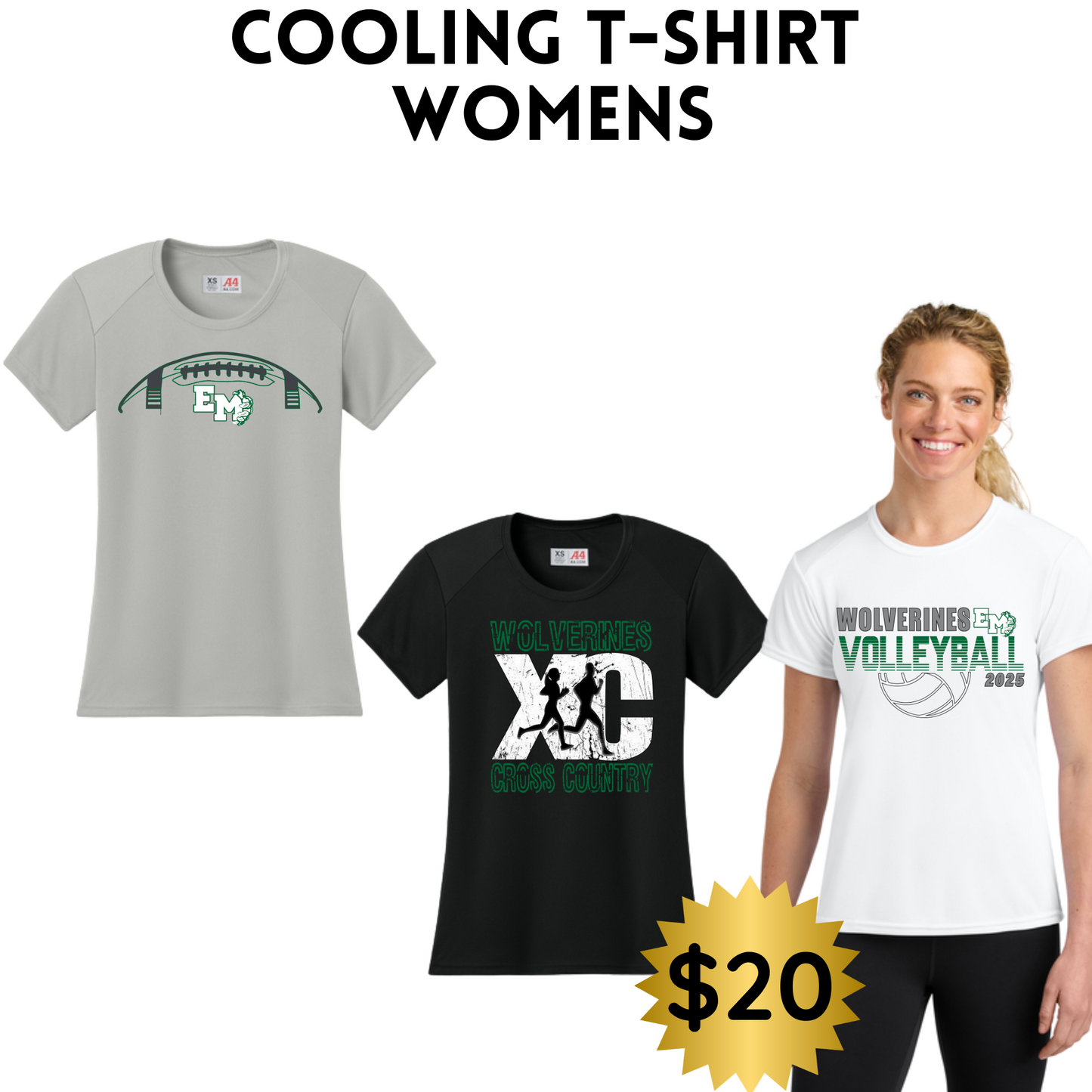 EMAYS25 A4 Cooling Performance Tee - Moisture-wicking (Women's Sizes)