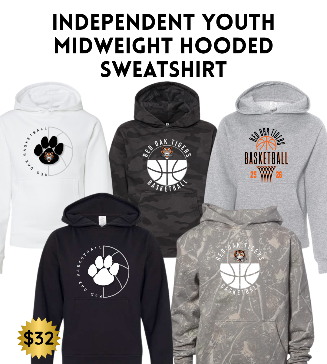 ROBB2526 Youth Independent Hooded Sweatshirt