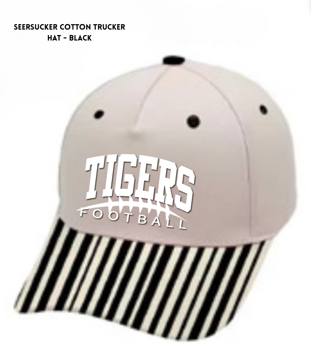 ROFB26 TT Seersucker Cotton Trucker Hat - Black