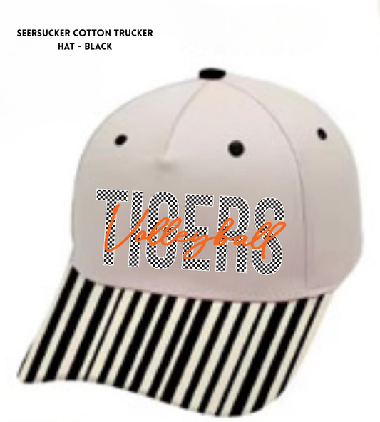 ROVB26 TT Seersucker Cotton Trucker Hat - Black