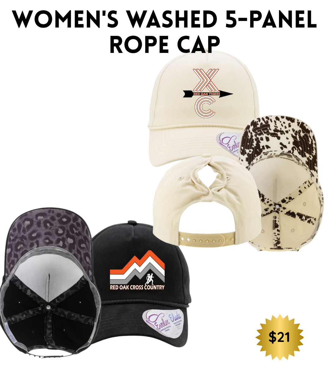 ROCC25 Women's Washed 5-Panel Rope Cap