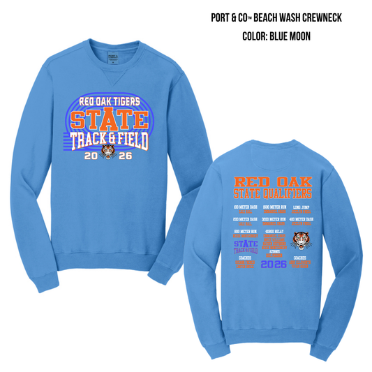 ROST26 Port & Co Beach Wash Crewneck Sweatshirt - Blue Moon Color