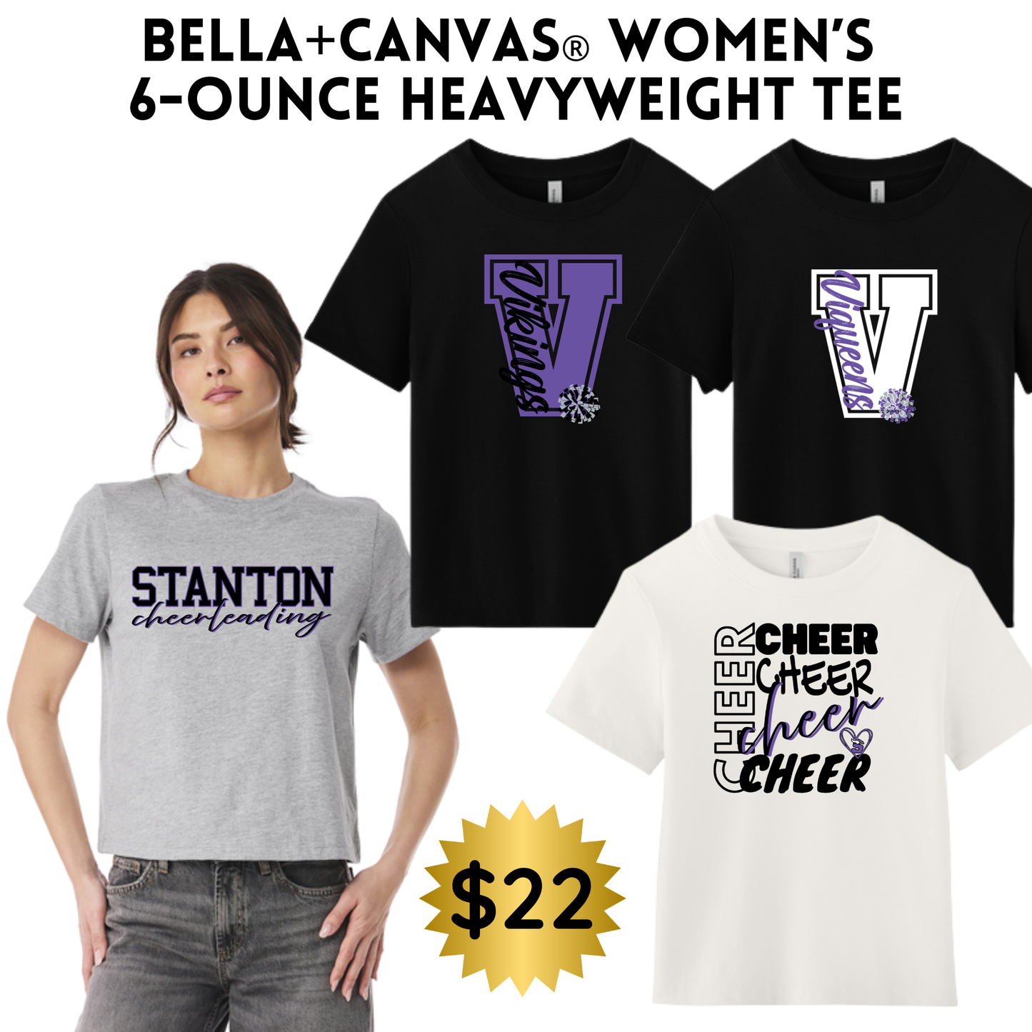 STCHEER BELLA+CANVAS® Women’s 6-Ounce Heavyweight Tee