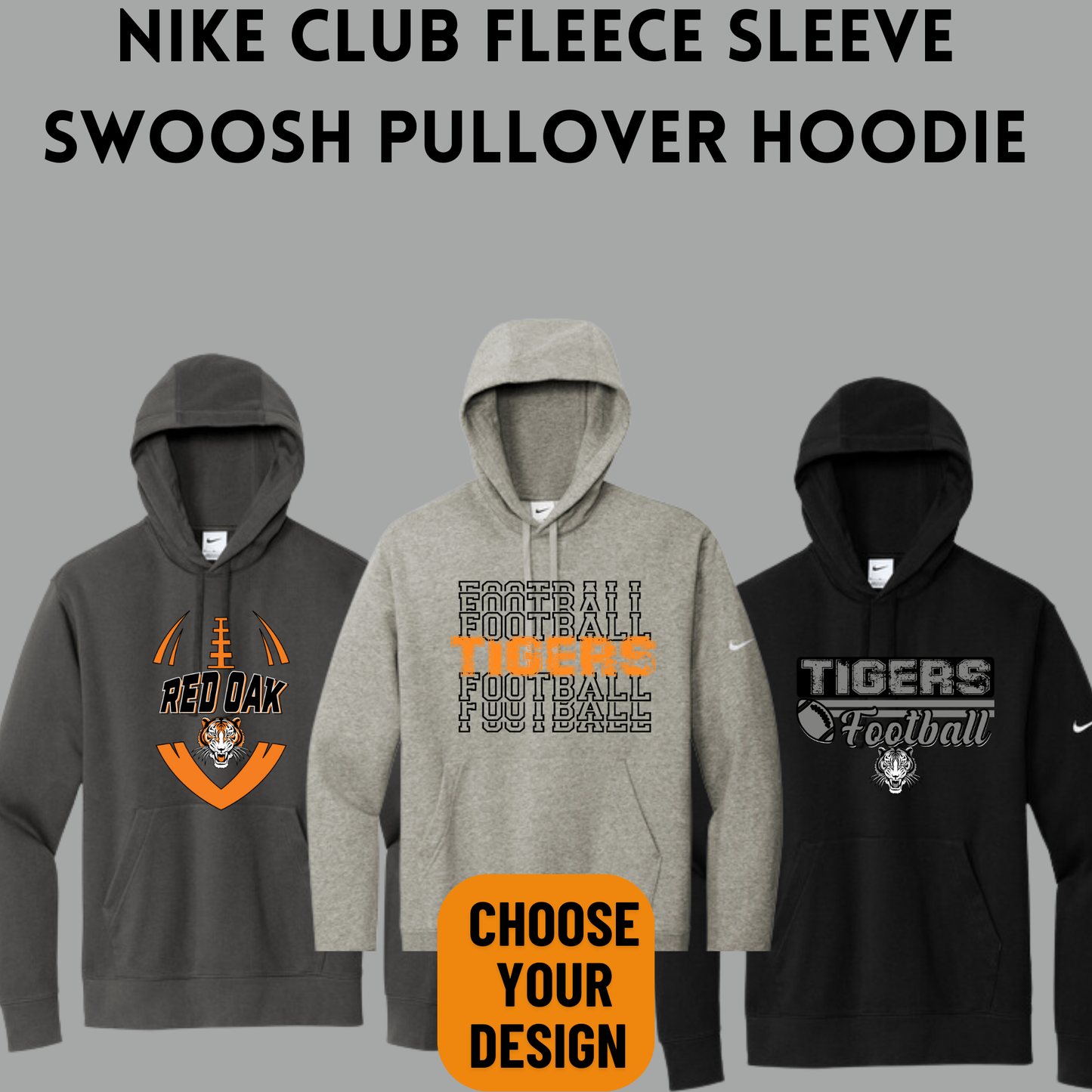 ROFB24 Nike Club Fleece Sleeve Swoosh Pullover Hoodie