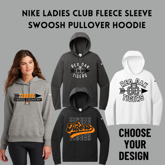 ROCC24 Nike Ladies Club Fleece Sleeve Swoosh Pullover Hoodie