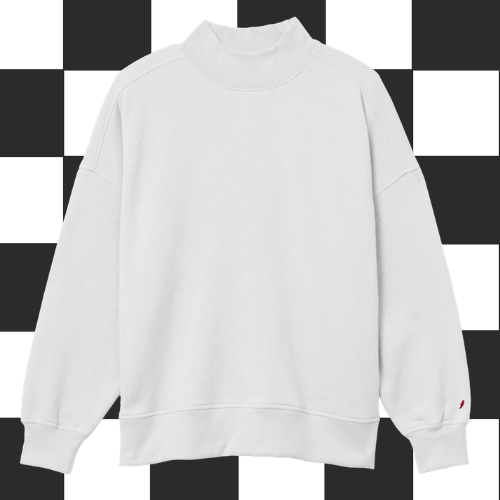 League 91 Mock Crewneck - White