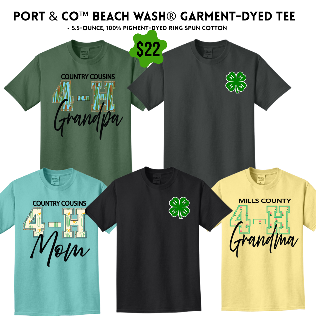 MC4H PC099 Port & Co™ Beach Wash® Garment-Dyed Tee - Youth & Adult Sizes
