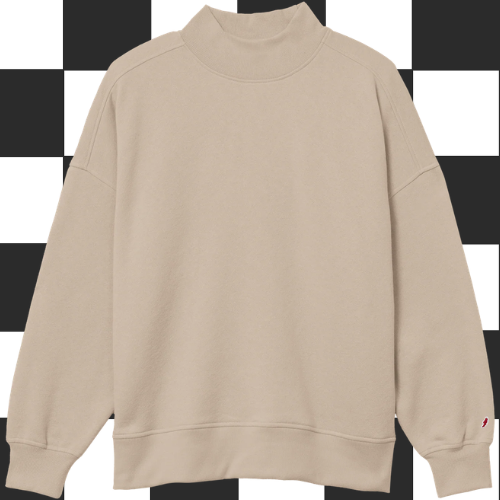 League 91 Mock Crewneck - Beige